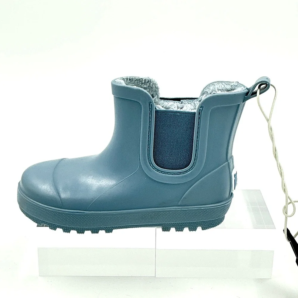 Bearpaw Size 9 Rain Boot Blue Faux Fur Lined Chelsea NEW Toddler $45